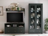 Wohnwand Forres in gr�n Landhaus Wohnkombination 3-teilig 240 x 198 cm