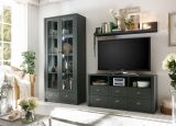 Wohnwand Forres in gr�n Landhaus Wohnkombination 3-teilig 240 x 198 cm
