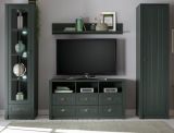 Wohnwand Forres in gr�n Landhaus Wohnkombination 4-teilig 270 x 198 cm