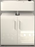 Waschbeckenunterschrank Hunter in wei� Hochglanz Badezimmer Unterschrank 60 x 54 cm
