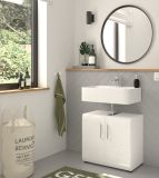 Waschbeckenunterschrank Hunter in wei� Hochglanz Badezimmer Unterschrank 60 x 54 cm