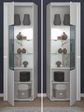 Vitrine Sunroof in wei� Hochglanz Vitrinenschrank inklusive Beleuchtung 60 x 202 cm, Soft-Close
