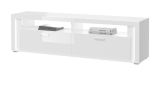 TV-Lowboard Sunroof in wei� Hochglanz TV-Unterteil inklusive Beleuchtung 201 x 58 cm, Soft-Close