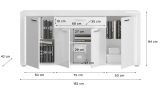 Wohnwand Sunroof in wei� Hochglanz Wohnkombination 3-teilig inklusive Frontbeleuchtung 332 x 202 cm