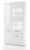 Vitrine Carrara in wei� Hochglanz Wohn- und Esszimmer Vitrinenschrank 100 x 198 cm