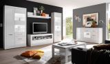 Vitrine Carrara in wei� Hochglanz Wohn- und Esszimmer Vitrinenschrank 65 x 198 cm