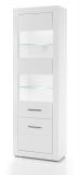 Vitrine Carrara in wei� Hochglanz Wohn- und Esszimmer Vitrinenschrank 65 x 198 cm