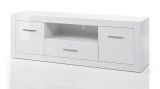 TV-Lowboard Carrara in wei� Hochglanz, TV Unterteil 180 cm mit Komforth�he, auf Rollen