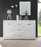 Sideboard Carrara in wei� Hochglanz Wohn- und Esszimmer Kommode 164 x 97 cm