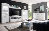 Highboard Carrara in wei� Hochglanz Wohn- und Esszimmer Anrichte 149 x 142 cm