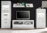Wohnwand Carrara in wei� Hochglanz Wohnkombination 4-teilig 300 x 198 cm