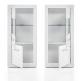 Wohnwand Carrara in wei� Hochglanz Wohnkombination 4-teilig 300 x 198 cm