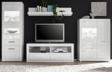 Wohnwand Carrara in wei� Hochglanz Wohnkombination 4-teilig 335 x 198 cm