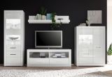 Wohnwand Carrara in wei� Hochglanz Wohnkombination 4-teilig 335 x 198 cm