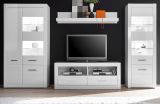 Wohnwand Carrara in wei� Hochglanz Wohnkombination 4-teilig 335 x 198 cm
