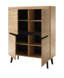 Garderobe Set 2-teilig Ronson in Artisan Eiche und schwarz Garderobenkombination skandinavisch 232 x 200 cm