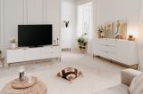 Sideboard Hawick in wei� matt mit 3D-Wellenstruktur Wohn- und Esszimmer Kommode 179 x 90 cm