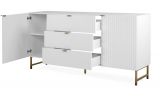 Sideboard Hawick in wei� matt mit 3D-Wellenstruktur Wohn- und Esszimmer Kommode 179 x 90 cm