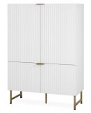 Highboard Hawick in wei� matt mit 3D-Wellenstruktur Wohn- und Esszimmer Anrichte 100 x 142 cm
