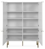 Highboard Hawick in wei� matt mit 3D-Wellenstruktur Wohn- und Esszimmer Anrichte 100 x 142 cm