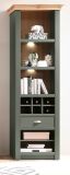 Regal Norwich in gr�n und Wotan Eiche Landhaus Regalschrank mit Weinregal 68 x 207 cm