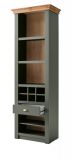 Regal Norwich in gr�n und Wotan Eiche Landhaus Regalschrank mit Weinregal 68 x 207 cm