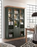 Regal Norwich in gr�n und Wotan Eiche Landhaus Regalschrank mit Weinregal 147 x 207 cm
