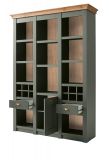 Regal Norwich in gr�n und Wotan Eiche Landhaus Regalschrank mit Weinregal 147 x 207 cm