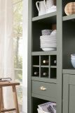 Buffetschrank Norwich in gr�n und Wotan Eiche Landhaus Vitrinenschrank mit Weinregal 194 x 207 cm