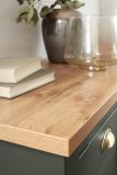 TV-Lowboard Norwich in gr�n und Wotan Eiche Landhaus TV Unterteil 152 x 51 cm