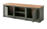 TV-Lowboard Norwich in gr�n und Wotan Eiche Landhaus TV Unterteil 152 x 51 cm