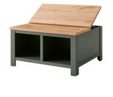 Couchtisch Norwich in gr�n und Wotan Eiche Landhaus Beistelltisch mit Truhe und Ablage 93 x 93 cm quadratisch