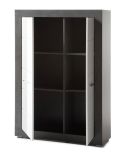 Highboard Briard in wei� Hochglanz und grau Stone Wohn- und Esszimmer Kommode 100 x 142 cm