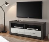TV-Lowboard Briard in wei� Hochglanz und grau Stone TV Unterteil mit Komforth�he 150 x 61 cm