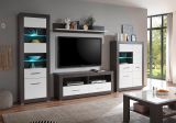 TV-Lowboard Briard in wei� Hochglanz und grau Stone TV Unterteil mit Komforth�he 150 x 61 cm