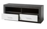 TV-Lowboard Briard in wei� Hochglanz und grau Stone TV Unterteil mit Komforth�he 150 x 61 cm