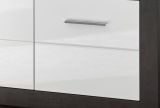 Highboard Briard in wei� Hochglanz und grau Stone Wohn- und Esszimmer Vitrine 149 x 142 cm