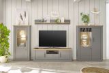 TV-Lowboard Rideau in grau und Artisan Eiche Landhaus TV Unterteil 155 x 48 cm