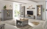 Esstisch Rideau in grau und Artisan Eiche Landhaus K�chentisch 160 x 90 cm