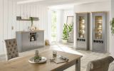 Wohnwand Rideau in grau und Artisan Eiche Landhaus Wohnkombination 4-teilig 328 x 201 cm