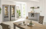 Wohnwand Rideau in grau und Artisan Eiche Landhaus Wohnkombination 4-teilig 328 x 201 cm