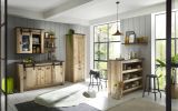 K�chenschrank Stove in Used Wood hell und anthrazit K�che Unterschrank f�r Sp�le oder Kochfeld 161 x 93 cm