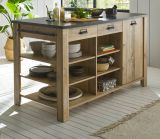 K�cheninsel Stove in Used Wood hell und anthrazit K�chenschrank freistehend 162 x 77 cm