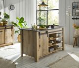 K�cheninsel Stove in Used Wood hell und anthrazit K�chenschrank freistehend 162 x 77 cm