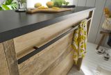 K�chentheke Stove in Used Wood hell und anthrazit K�cheninsel freistehend 130 cm