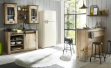 K�chentheke Stove in Used Wood hell und anthrazit K�cheninsel freistehend 130 cm