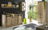 K�chenregal Stove in Used Wood hell und anthrazit K�che Wandregal 160 x 30 cm Gew�rzregal