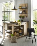K�chenregal Stove in Used Wood hell und anthrazit K�che Wandregal 60 x 84 cm Gew�rzregal