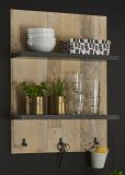 K�chenregal Stove in Used Wood hell und anthrazit K�che Wandregal 60 x 84 cm Gew�rzregal