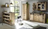 K�che mit Theke Stove in Used Wood hell und anthrazit K�chenschrank Set 6-teilig